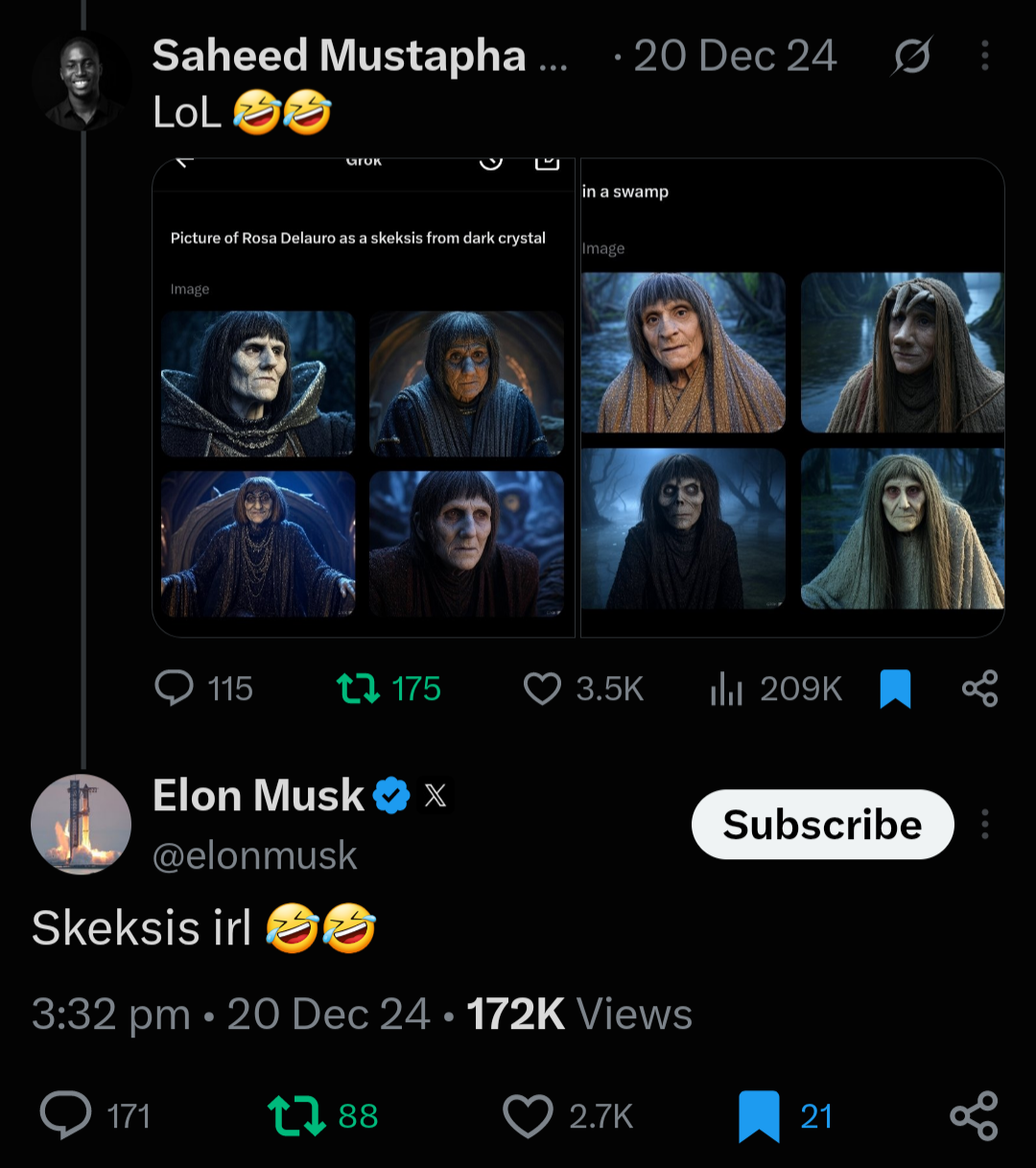 Screenshot of Elon Musk's second reply to @ShedoPumping